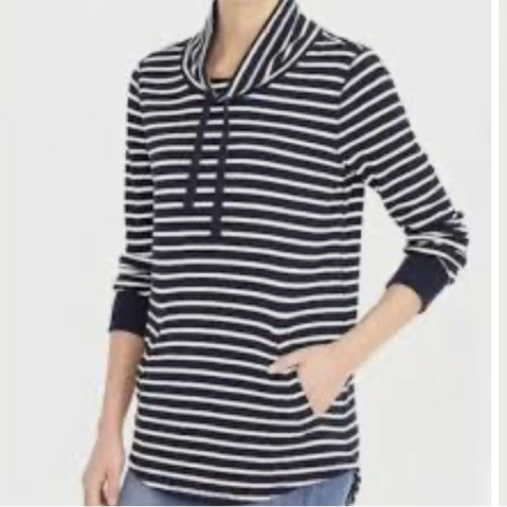 J Crew Striped Funnelneck Sweater